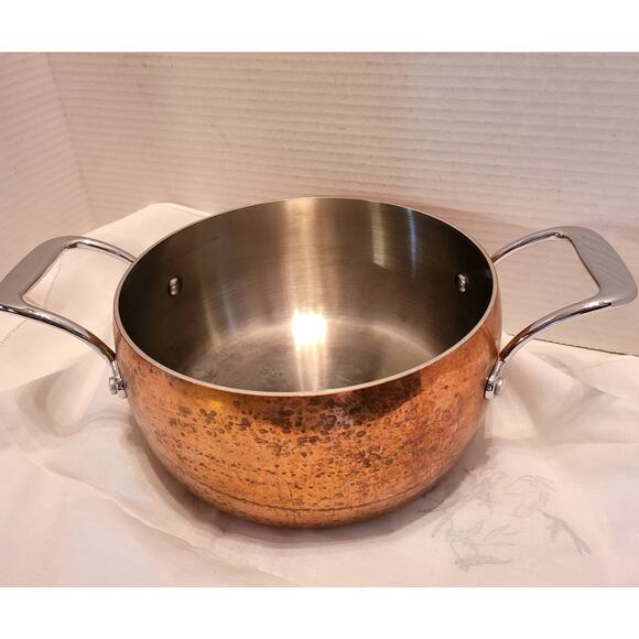 Il Mulino NY Copper & Stainless Steel 8" Pot with Dual Handles 4" Deep - Picture 5 of 9